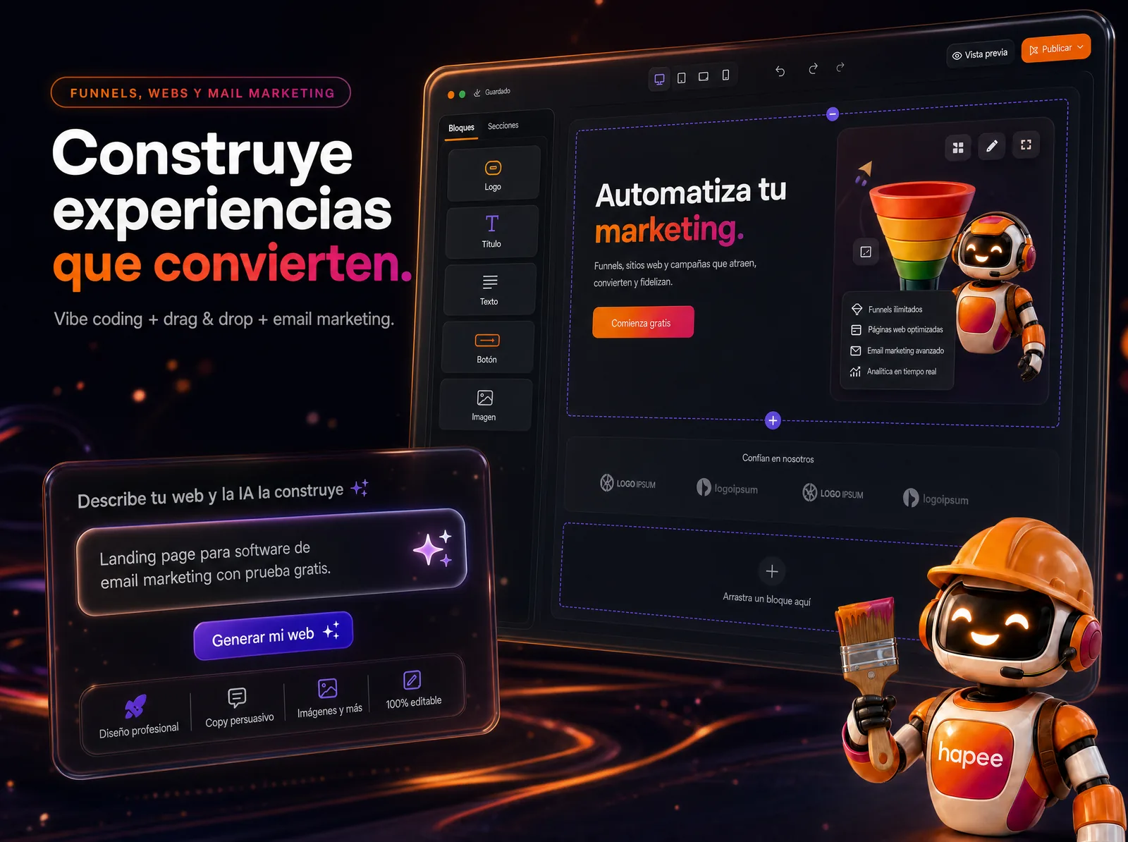 Constructor Hapee — funnels, web y email marketing