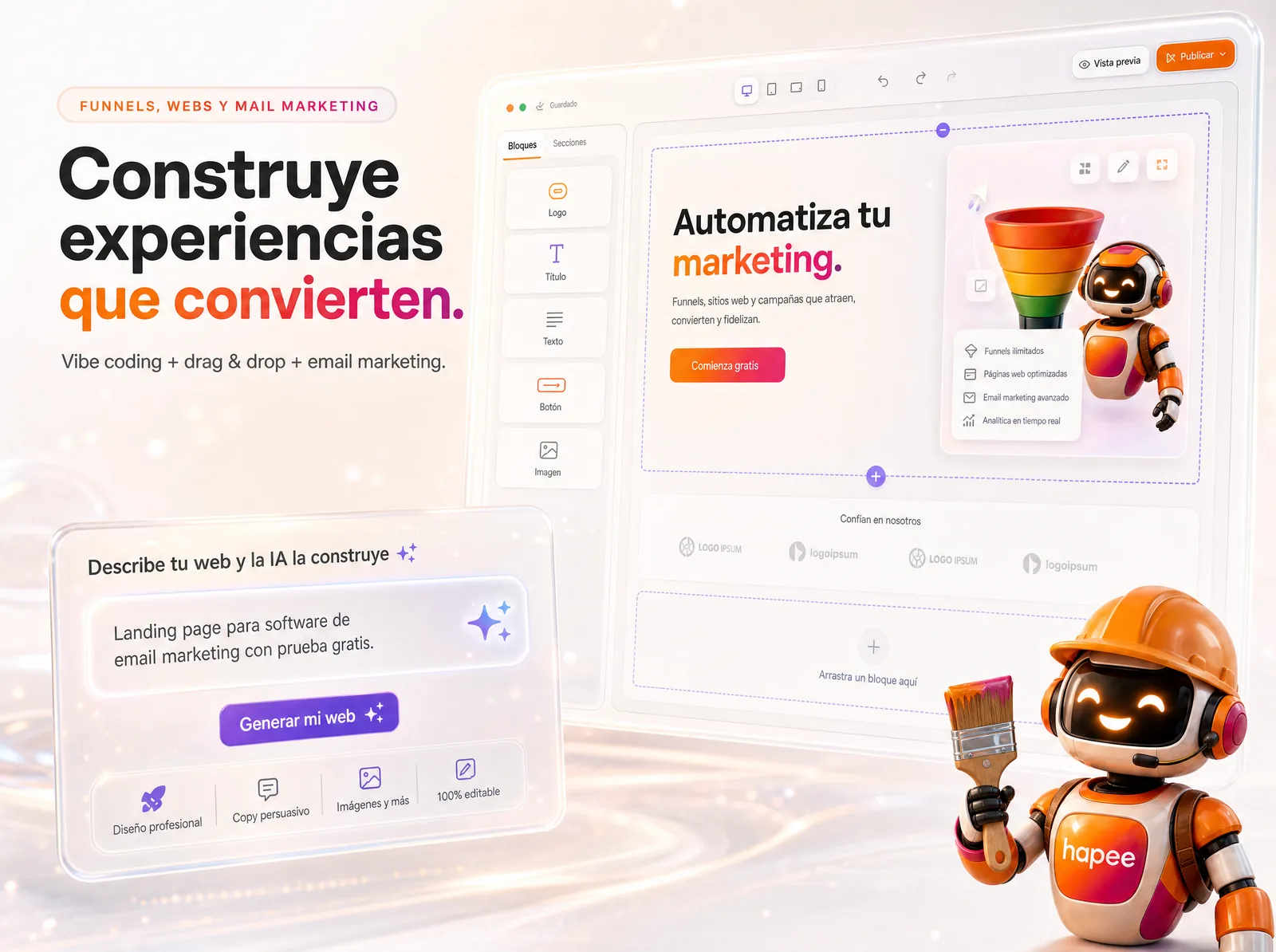 Constructor Hapee — funnels, web y email marketing